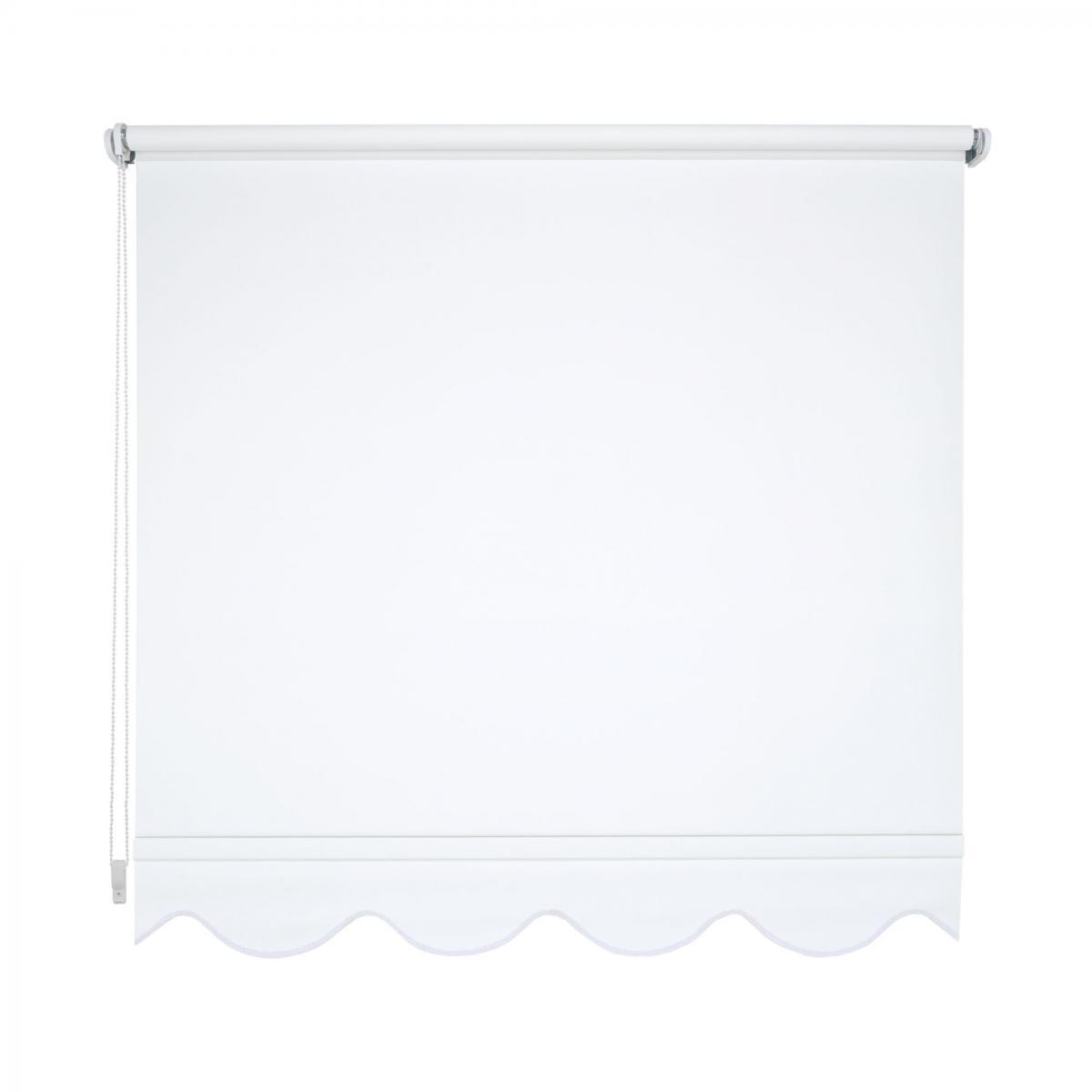 Bella Casa Seitenzugrollo Kettenzugrollo Volantrollo Rollo Klassik lichtdurchlässig 192 x 180 cm weiß für Fenster