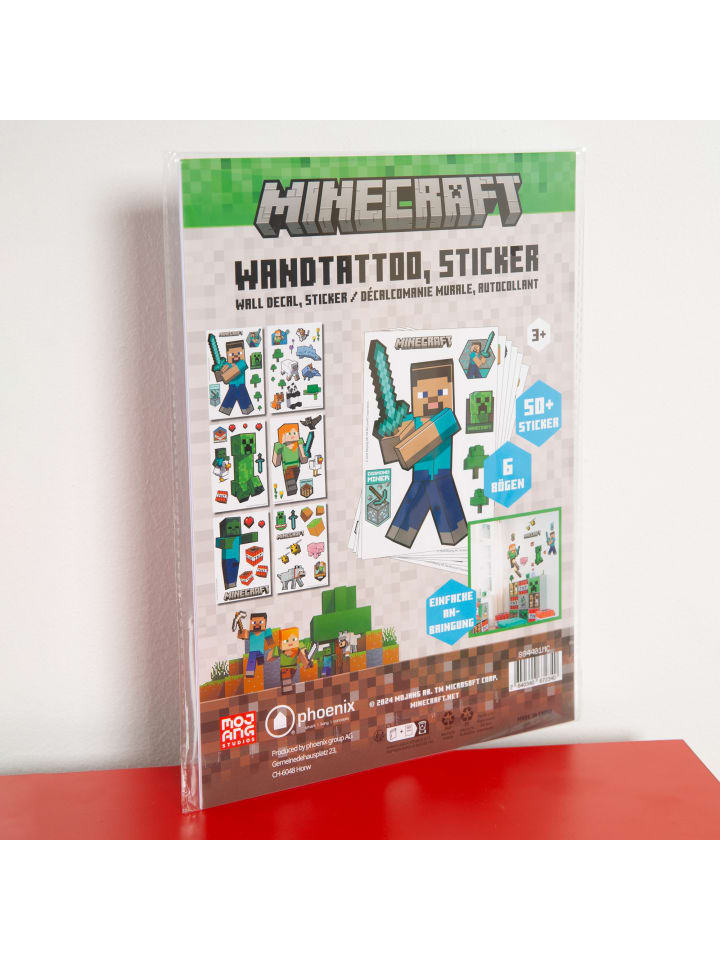 Minecraft Minecraft Wandtattoos, Sticker, 6 Bogen mit Aufkleber günstig kaufen 6er-Set