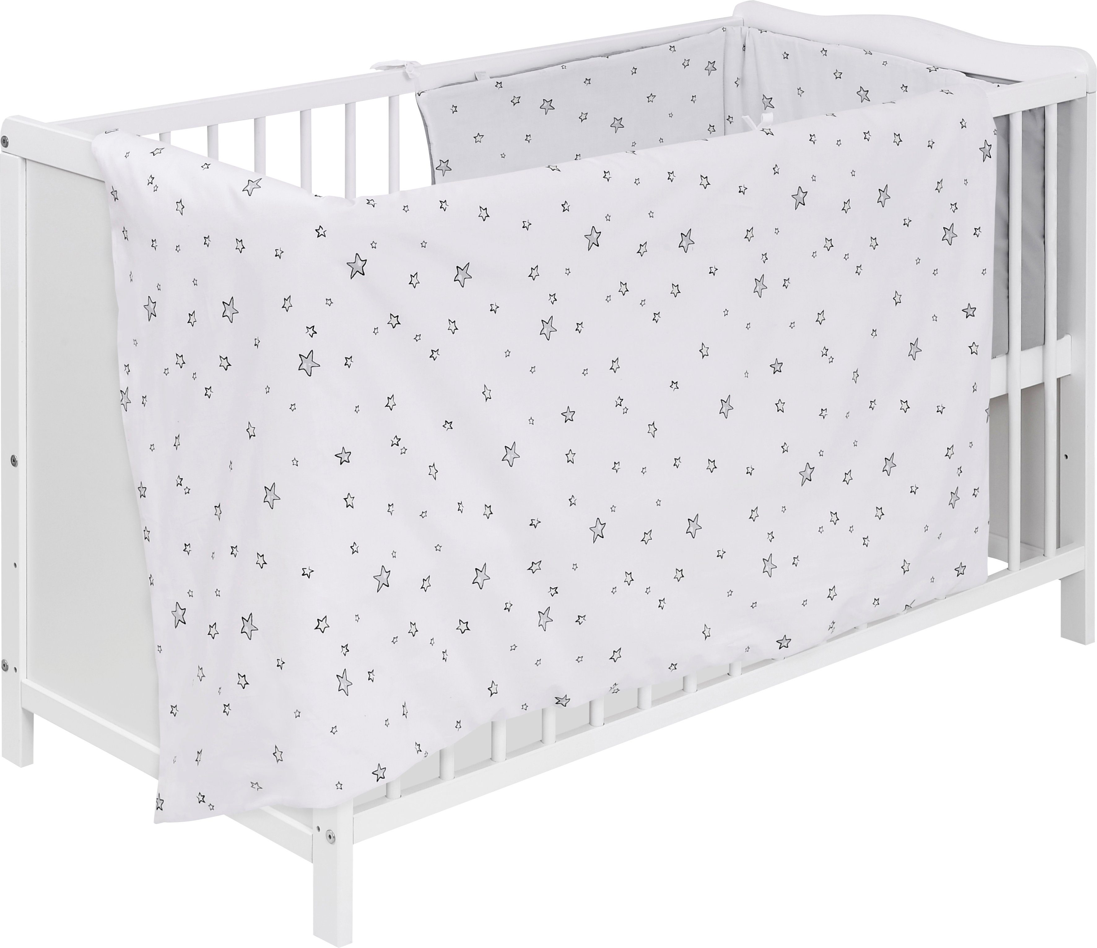 Lüttenhütt Babybett Lüttenhütt Sterne, 4-tlg., mit Textilset, komplett in 2 Größen