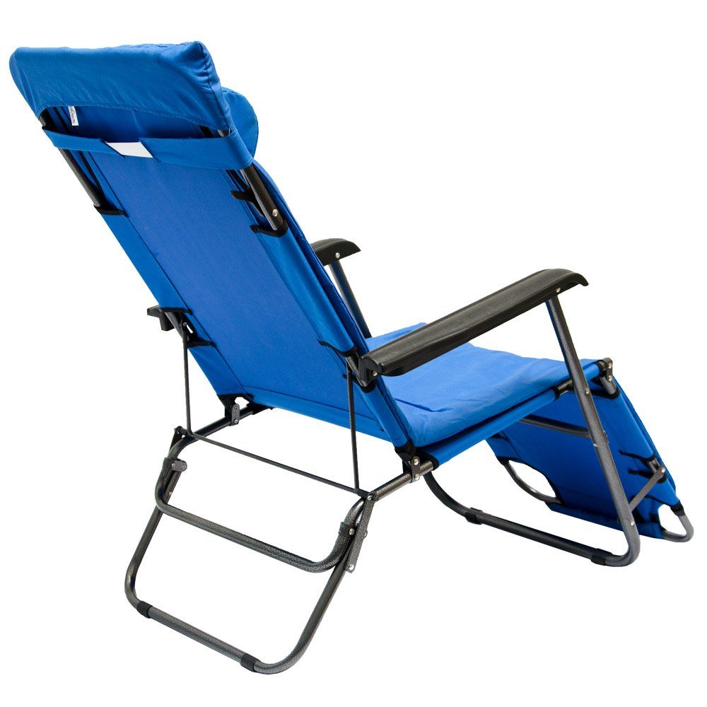 AMANKA Campingstuhl Campingstuhl Liegestuhl Freizeitliege Sonnenliege, Liege incl. Auflage 178cm Blau
