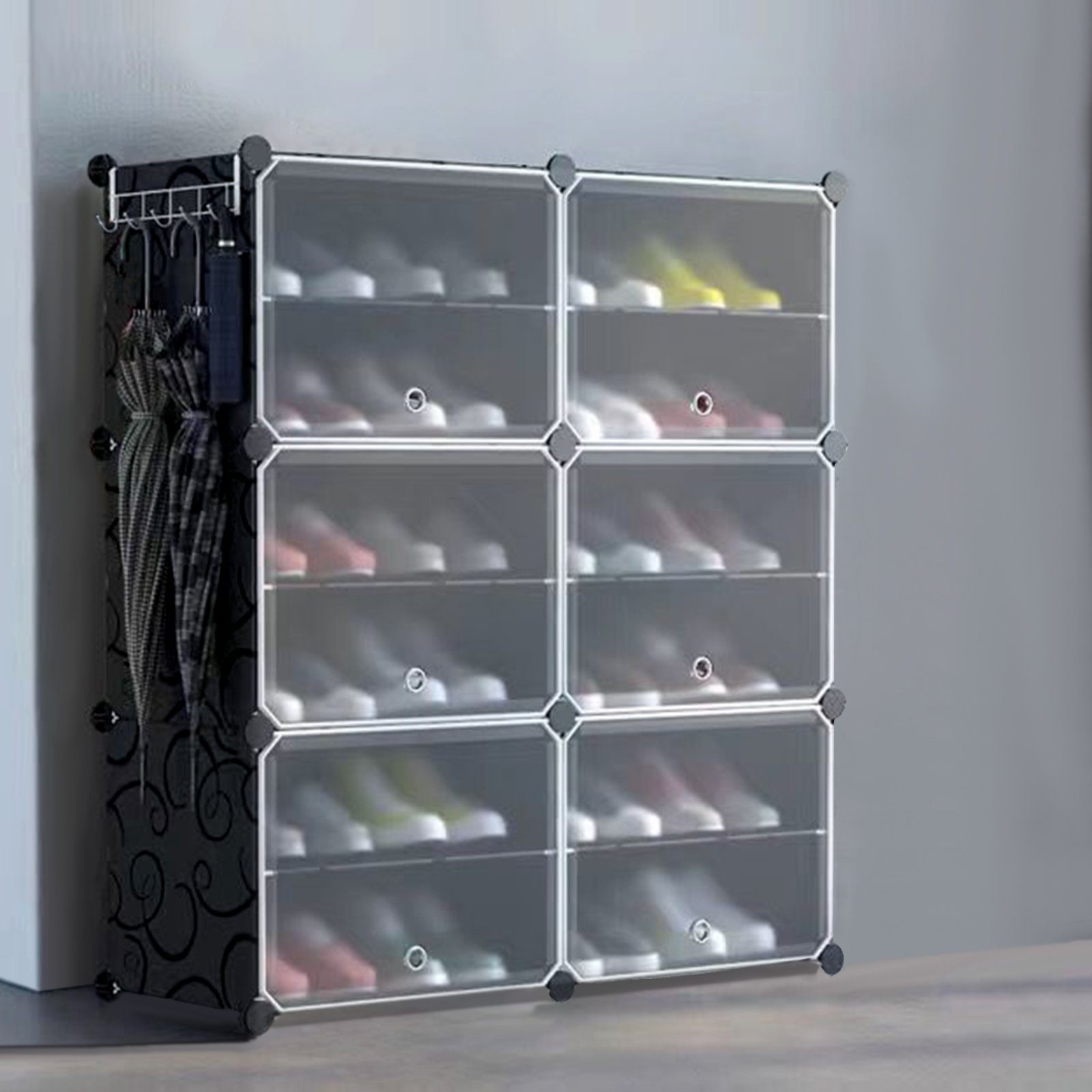 AUFUN Schuhregal stapelbaren Schuhboxen Schuhschrank, für Schuhablage