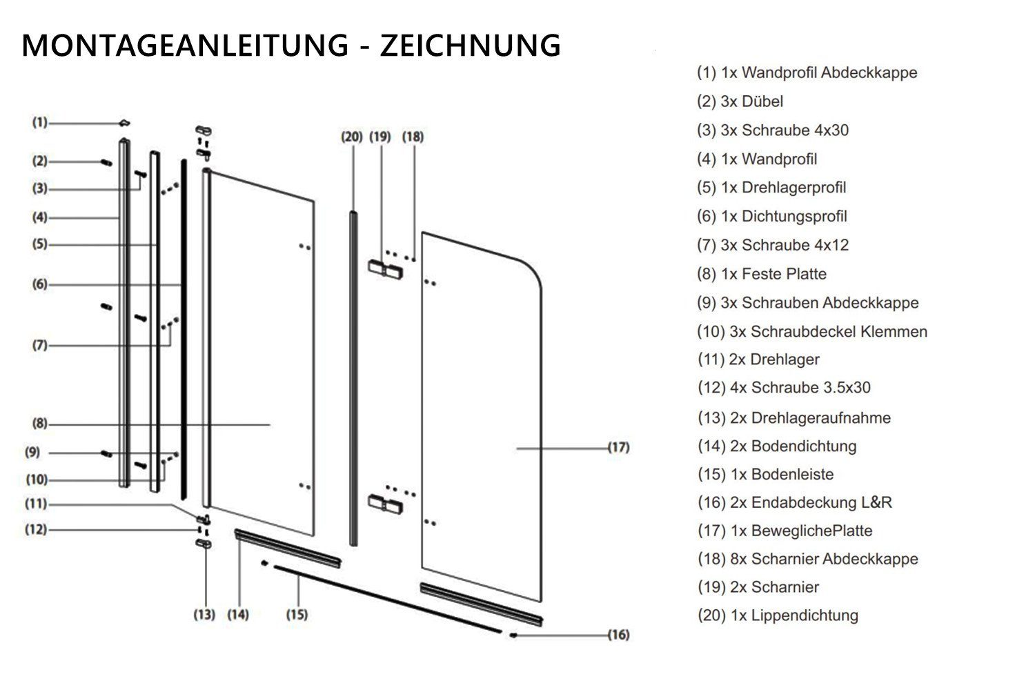 AQUALAVOS Badewannenaufsatz Badewannenaufsatz Faltwand Badewannenfaltwand Duschwand für Badewanne, 5 mm Einscheiben-Sicherheitsglas (ESG) mit Lotus-Effekt Nanobeschichtung, in 2 verschiedenen Breiten (100/120 cm), Höhe: 140 cm, Spritzschutz im Bad, g