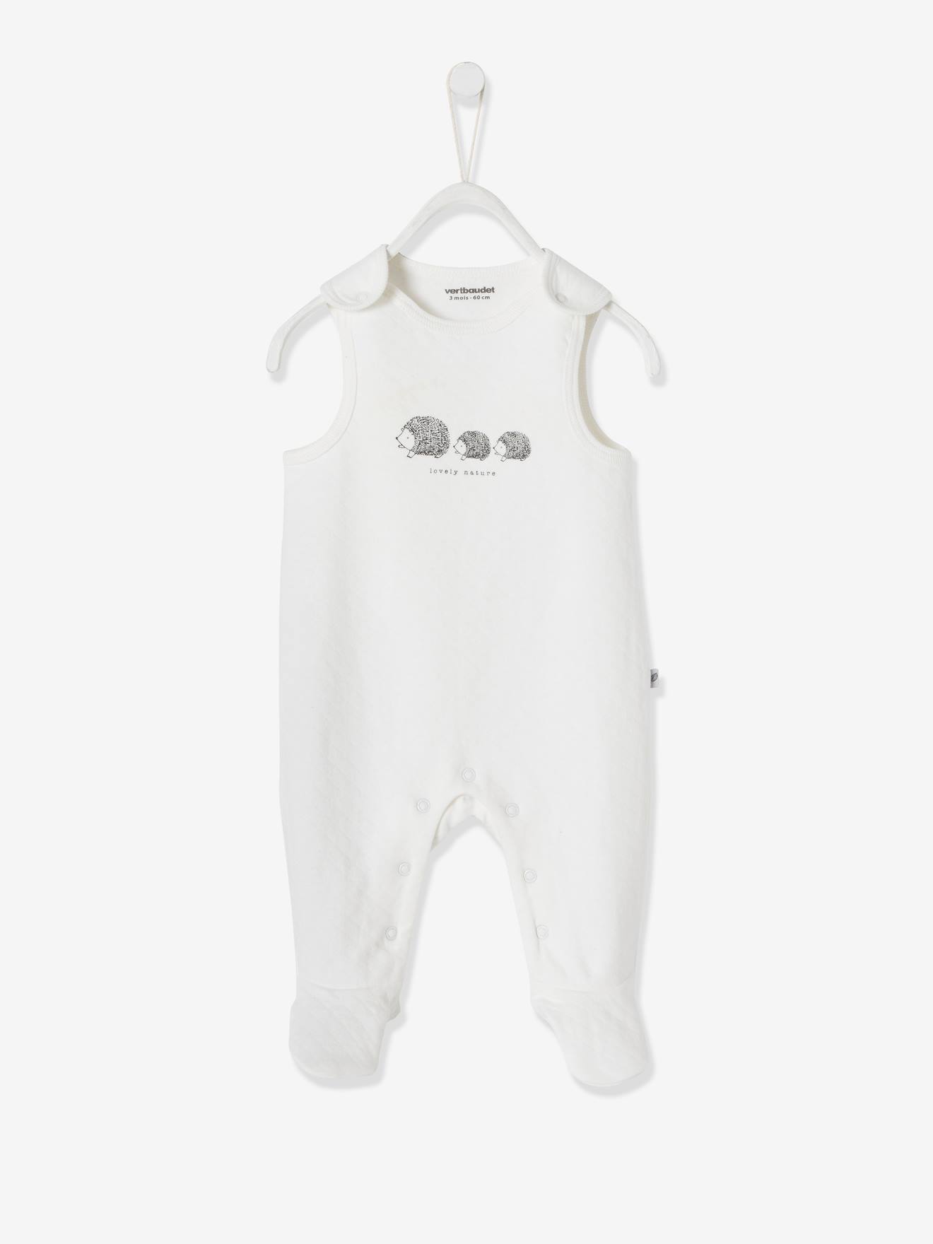 Ensemble naissance combinaison + body + doudou en coton bio vert amande