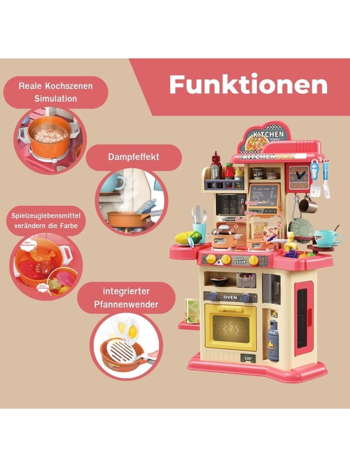 Coemo Kinderküche Joe Spielküche mit viel Zubehör in Rot günstig kaufen onesize