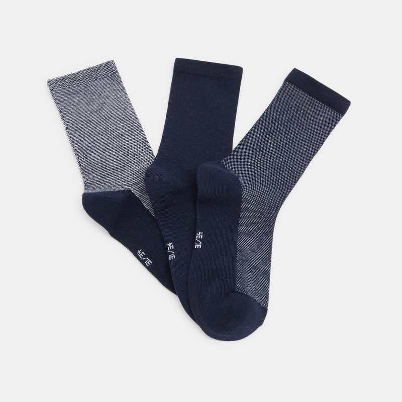 Chaussettes (lot de 3 paires) bleues garçon