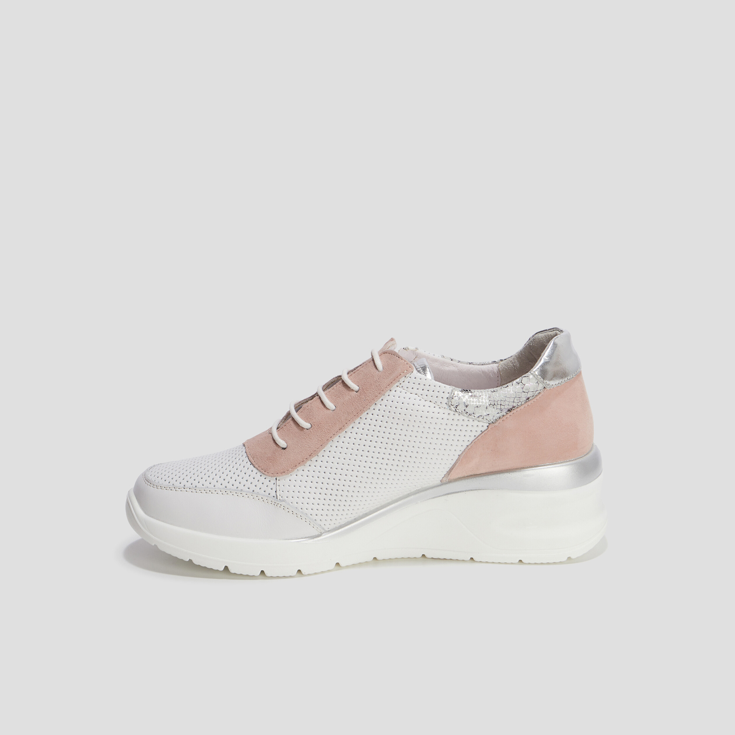 Baskets pied large en cuir Confortissimo rose femme | La Halle