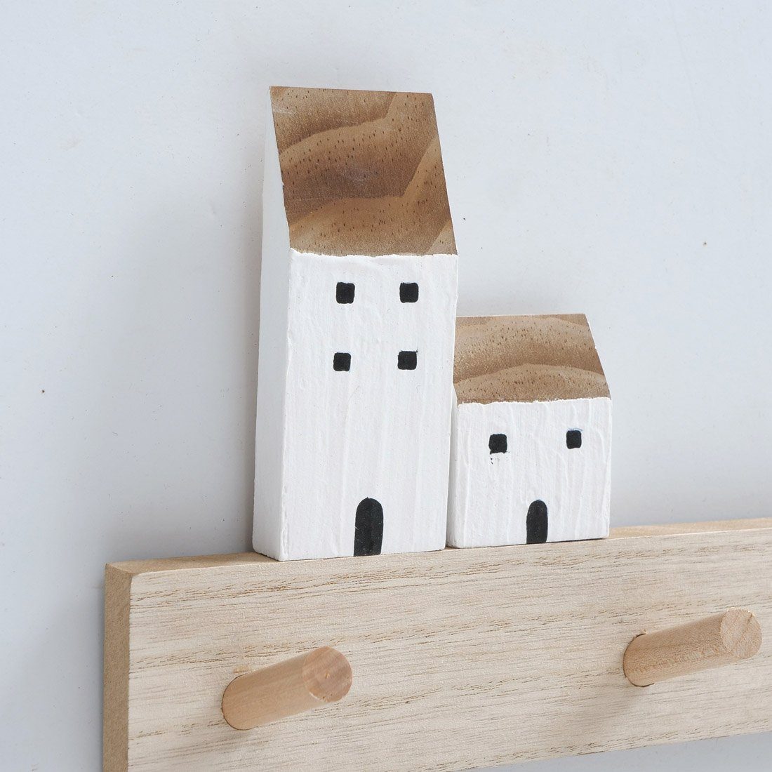 LB H&F Lilienburg Schlüsselbrett LB H&F Schlüsselbrett Haus Schlüsselleiste Holz 5 Schlüsselhaken 50 cm, (hänger key schlüsselkästchen Vintage retro schlüsselboard aufbewahrung modern keys, schlüsselhaken schlüsselhalter Regal wanddeko wandschlüsselb