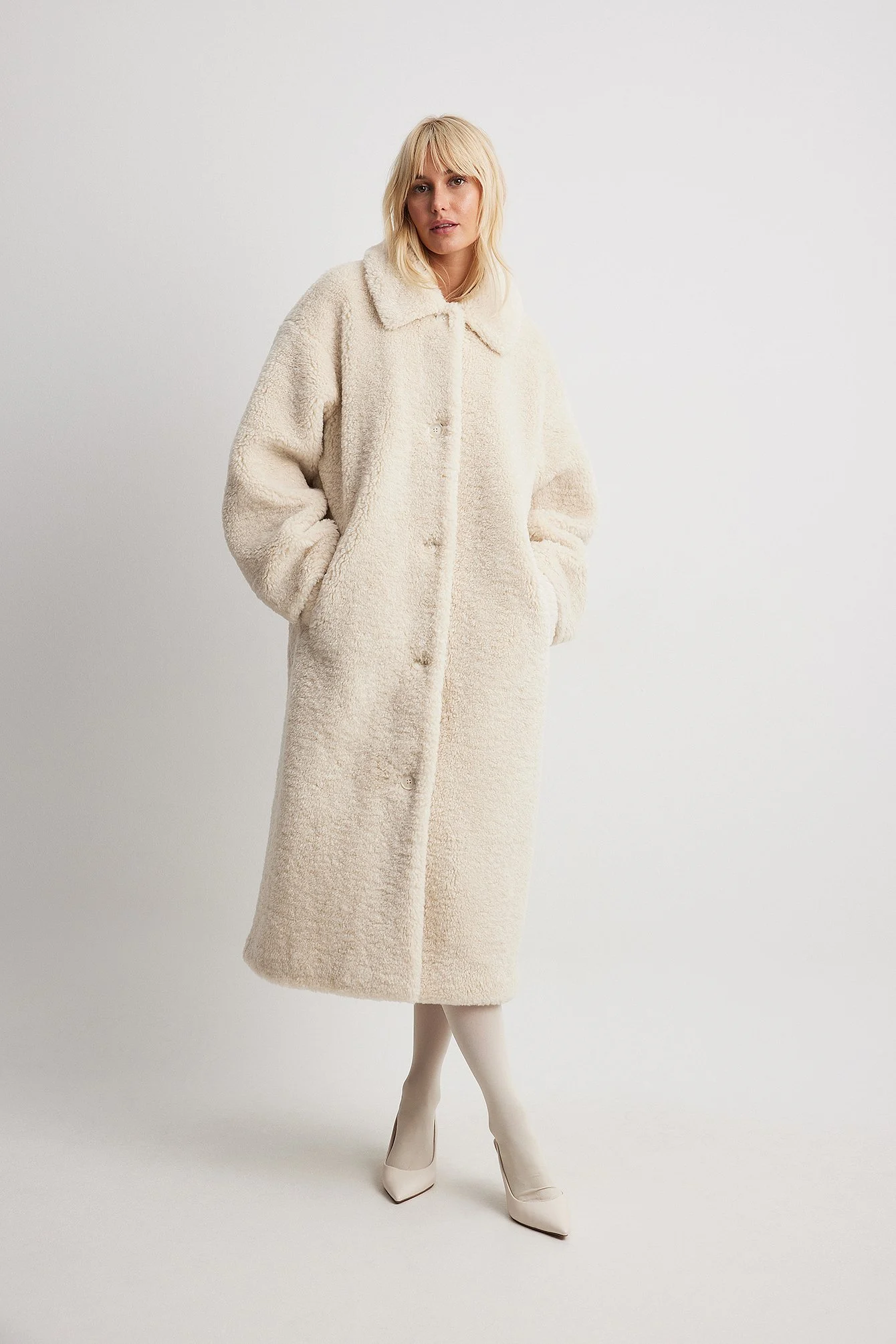 Lange Teddy-Jacke