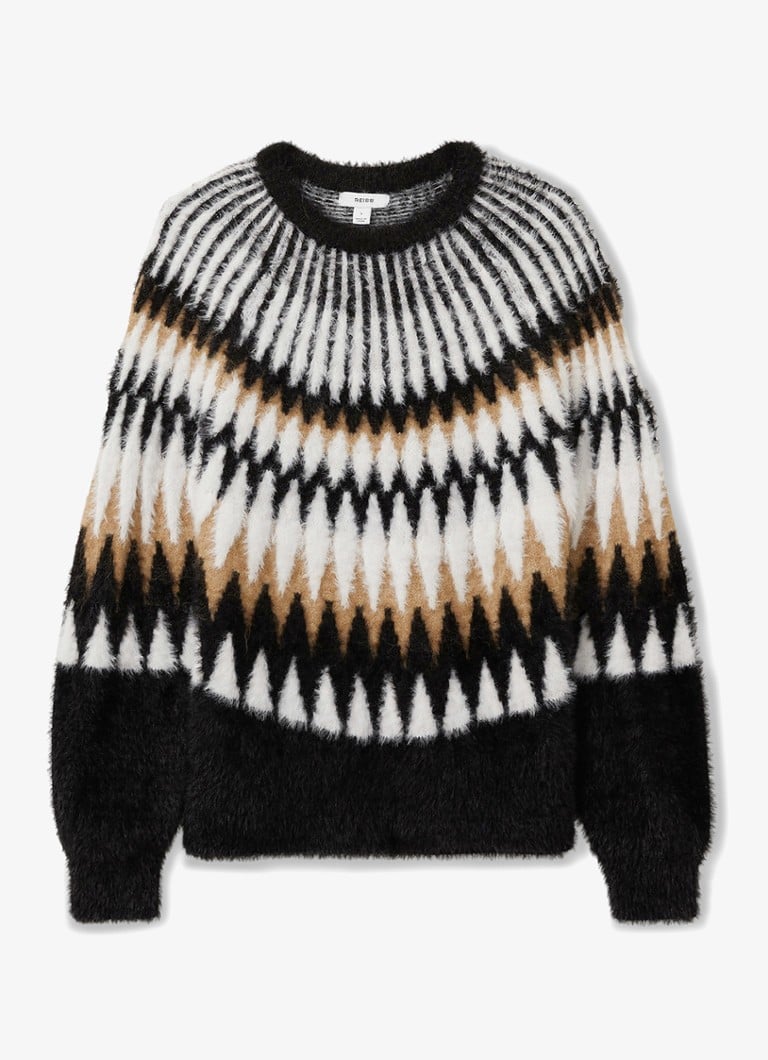 Reiss Indi Fuzzy fine knitted sweater in alpaca wool blend