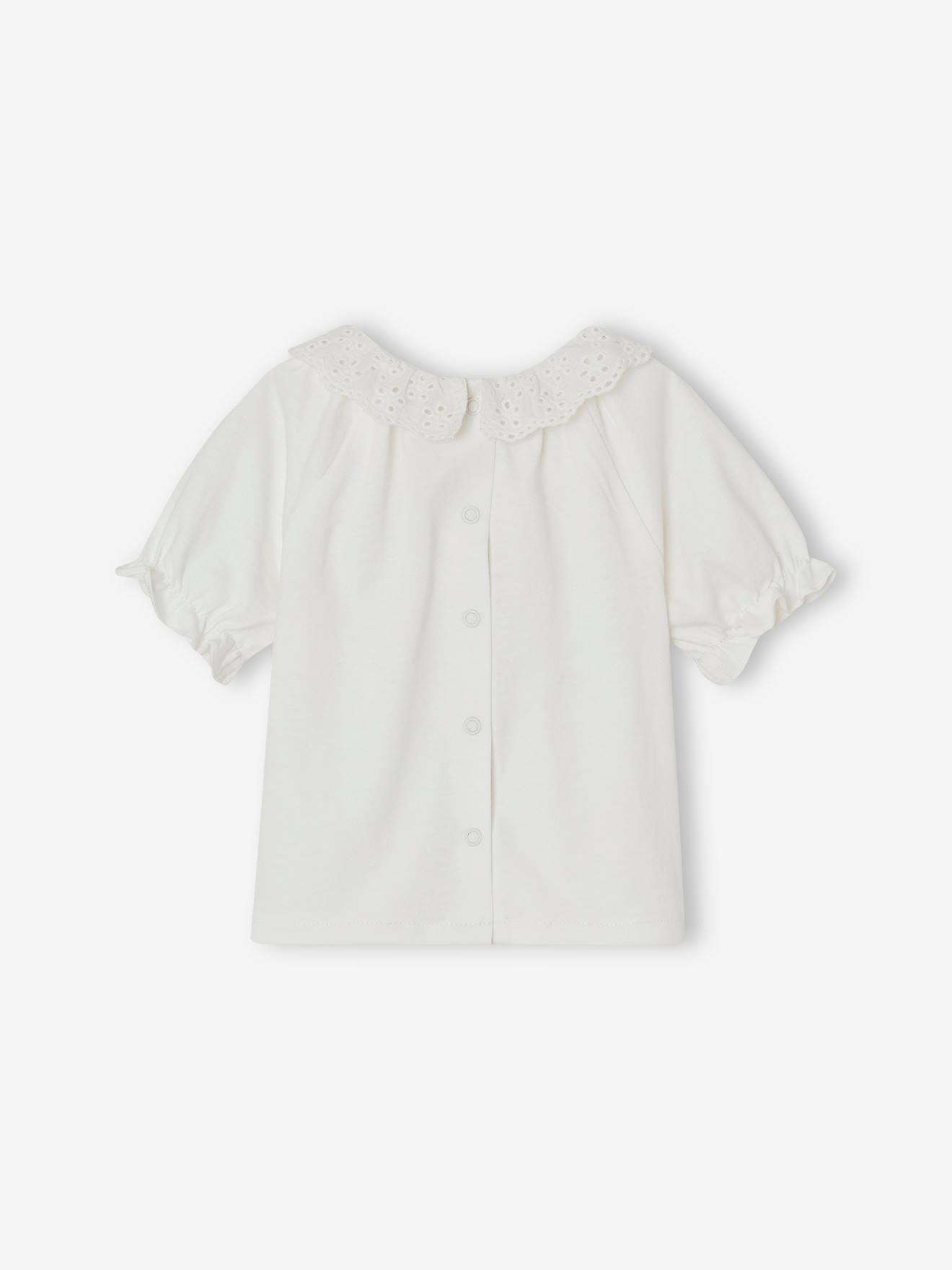 Vertbaudet Baby T-Shirt mit Kragen Oeko-Tex - wollweiß