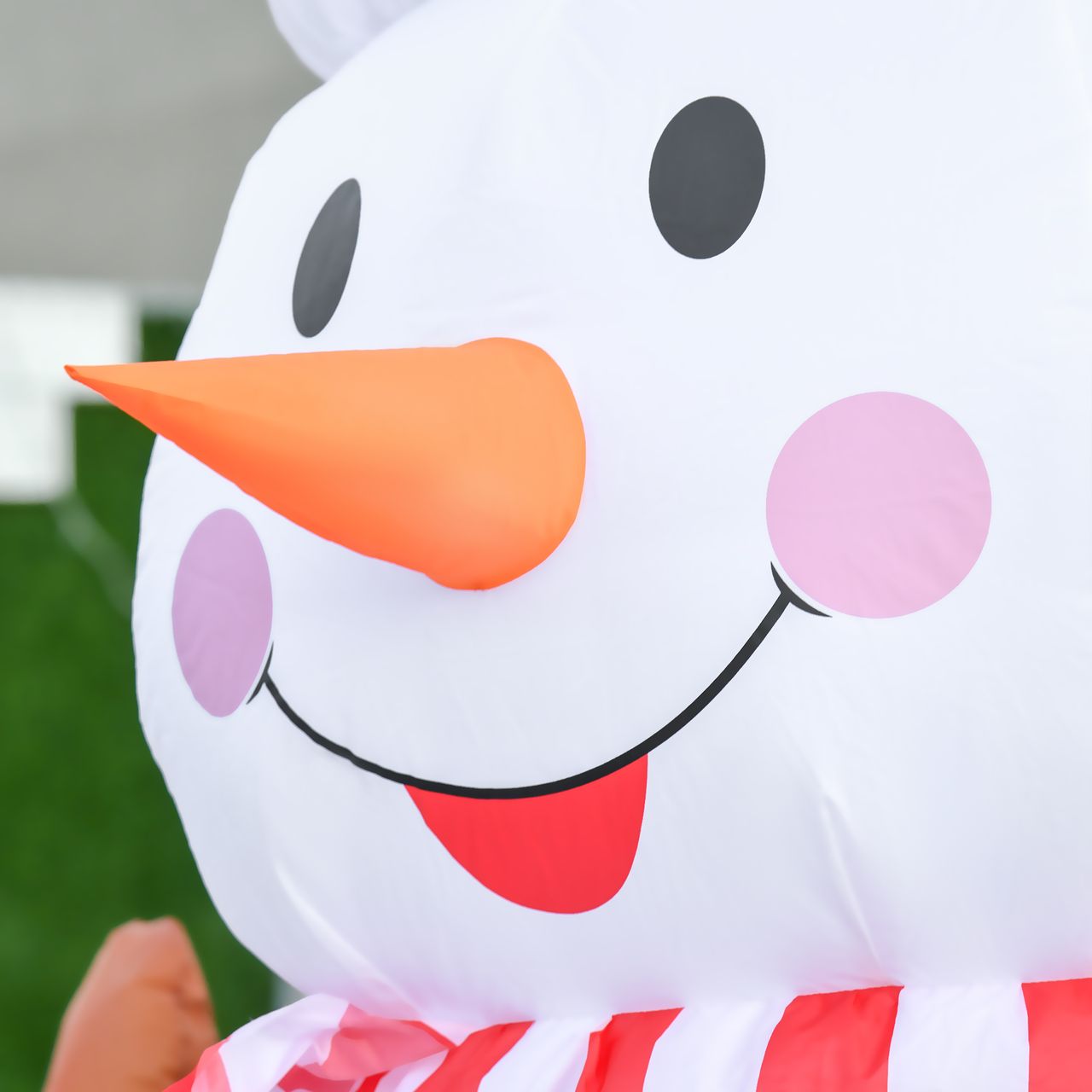 HOMCOM 2,4 m aufblasbarer Schneemann mit rotierender Beleuchtung Weihnachtsdeko für den Innen- und Außenbereich Garten Rasendekoration Party Weiß Rot 180 x 100 x 240 cm