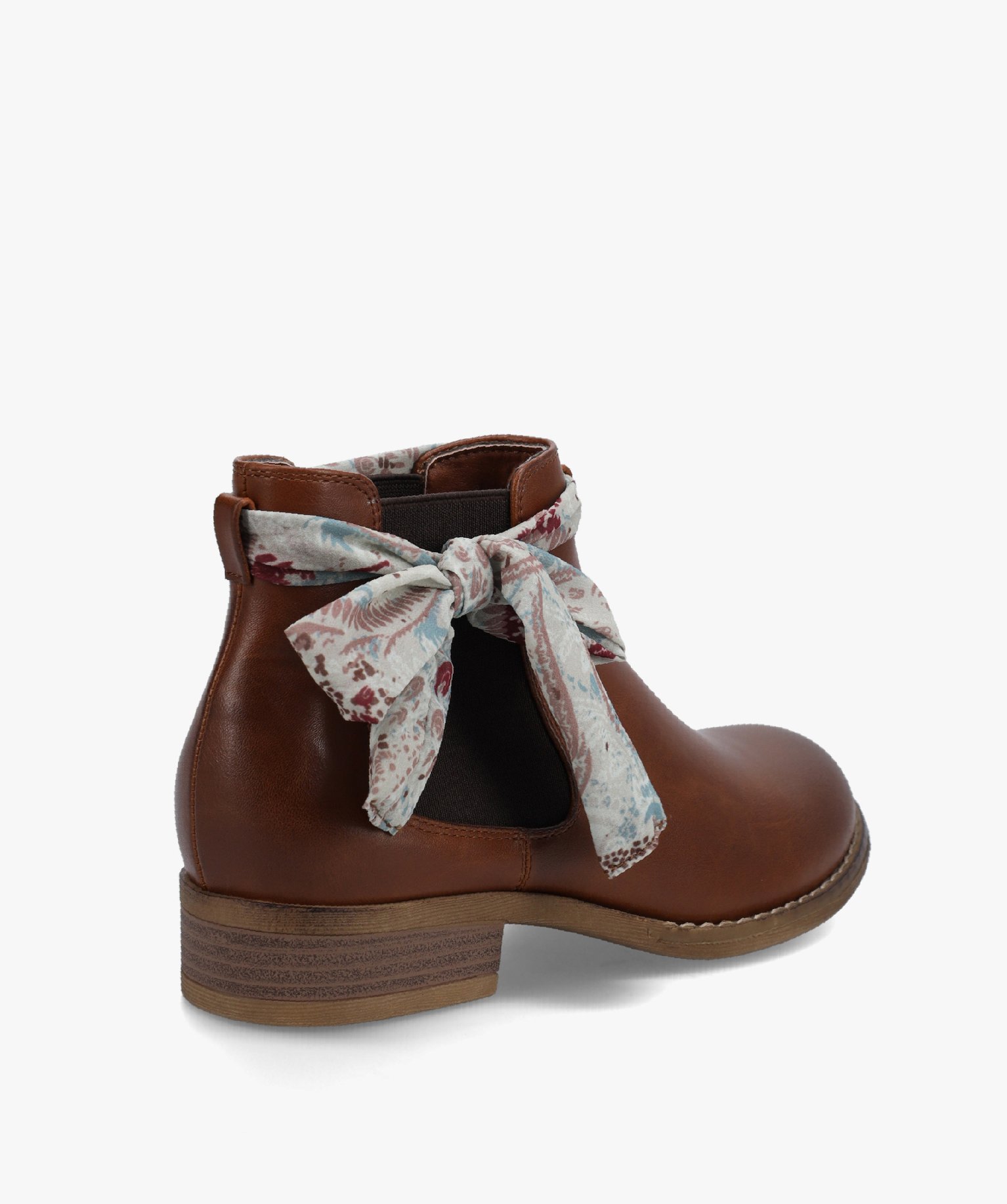 Boots femme style Chelsea unies à bride foulard marron | GEMO