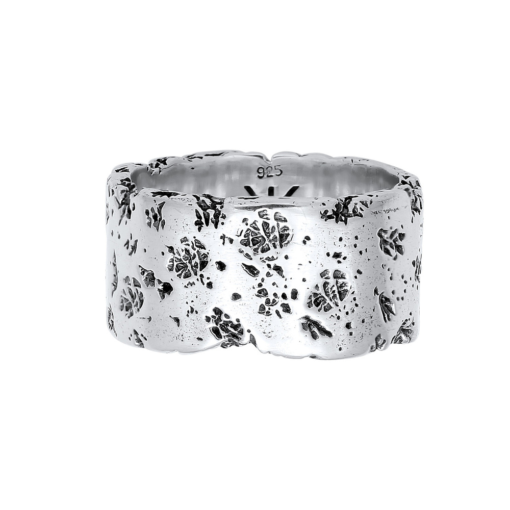KUZZOI KUZZOI Bague Look Rustique Massif Statement Bague Homme - (925/1000) Argent Bague