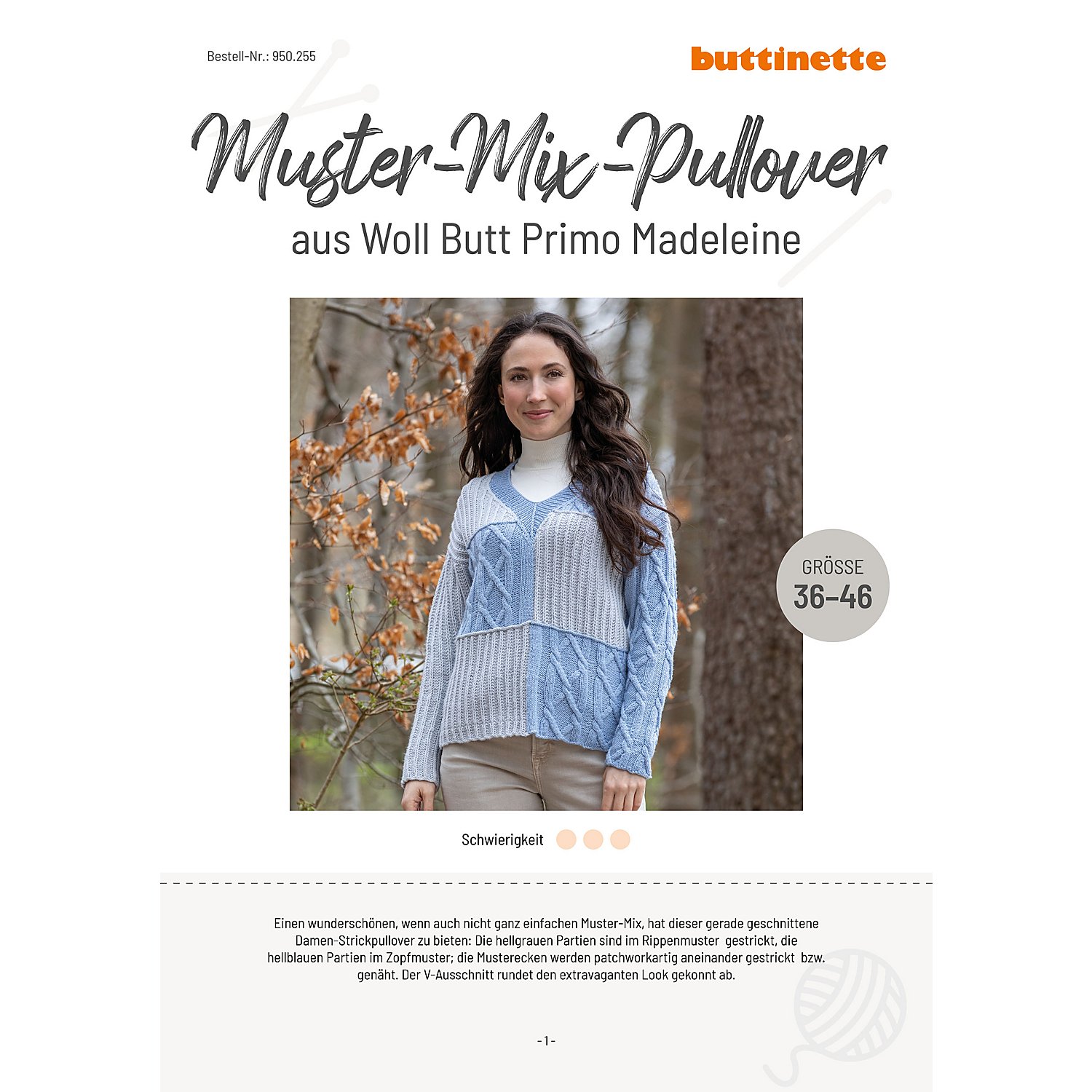 Strickanleitung – Muster-Mix-Pullover aus Woll Butt Madeleine