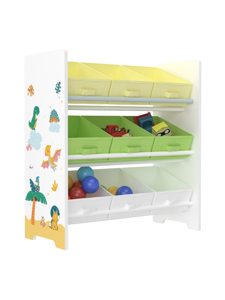 en.casa Kinderregal Boiro in Gelb Grün (H)59.5cm (B)62cm (T)29.5cm günstig kaufen onesize