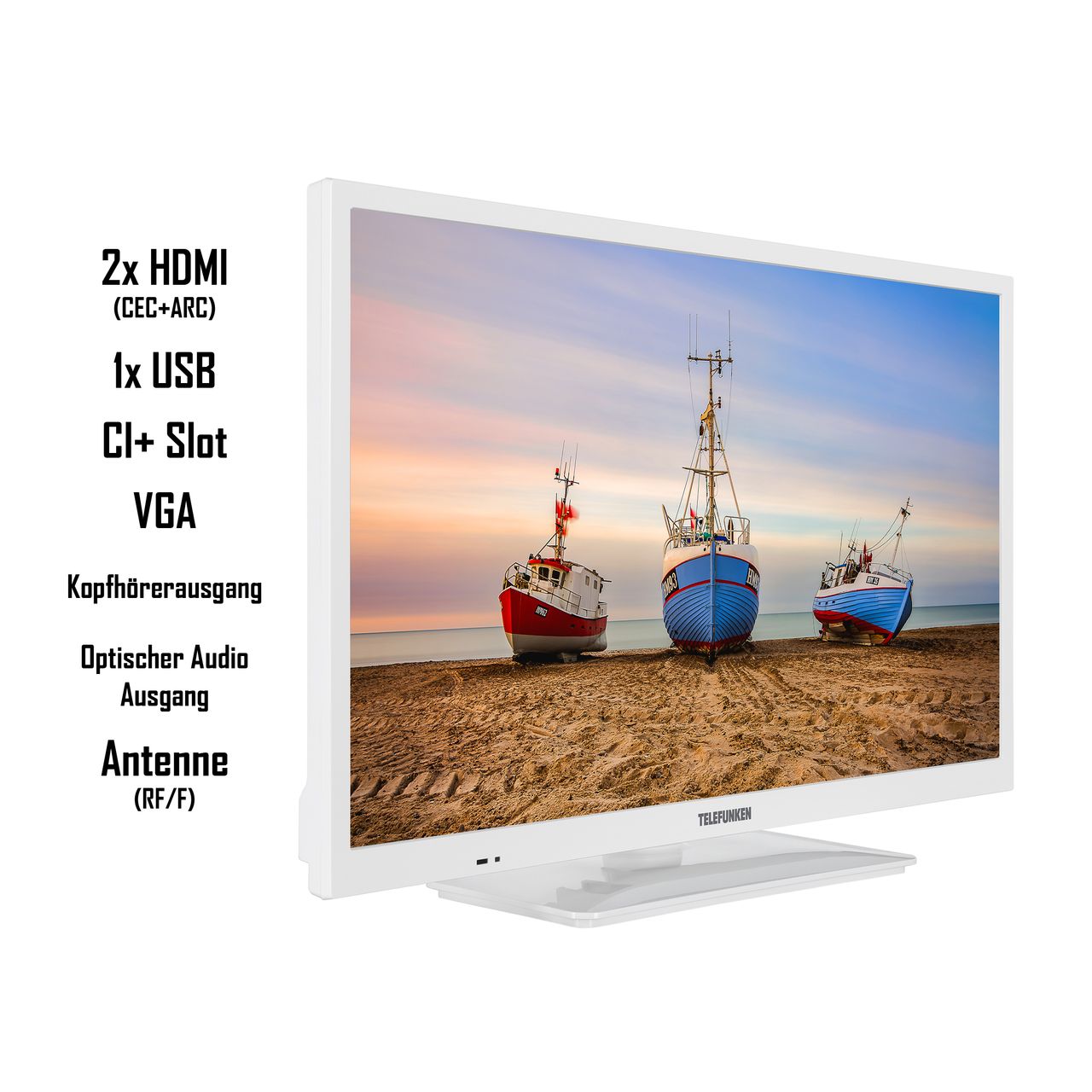 Telefunken XH24N550M-W 24 Zoll Fernseher (HD Ready, Triple-Tuner) weiß [2023]
