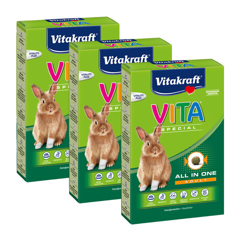 Vitakraft Hauptfutter Vitakraft Vita Special Adult Zwergkaninchen 3x600 g