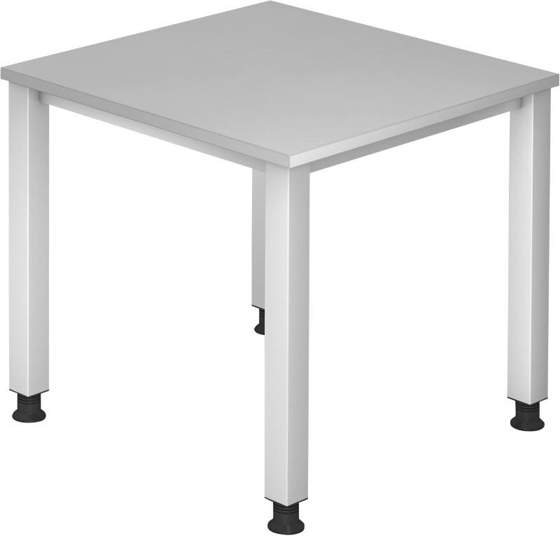 Hammerbacher VQS08/5 Q Serie Höhenverstellbarer Schreibtisch Rechteckig Holz Silber 4 Füße 800 x 685 mm