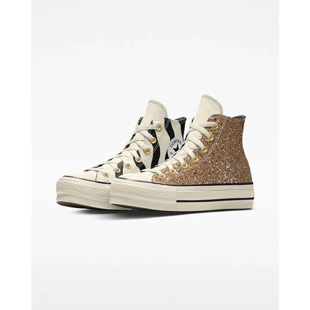 Converse Custom Chuck Taylor All Star Lift Platform Glitter By You 570626CHO23_TRIPANEL_ZEBRA / bunt
