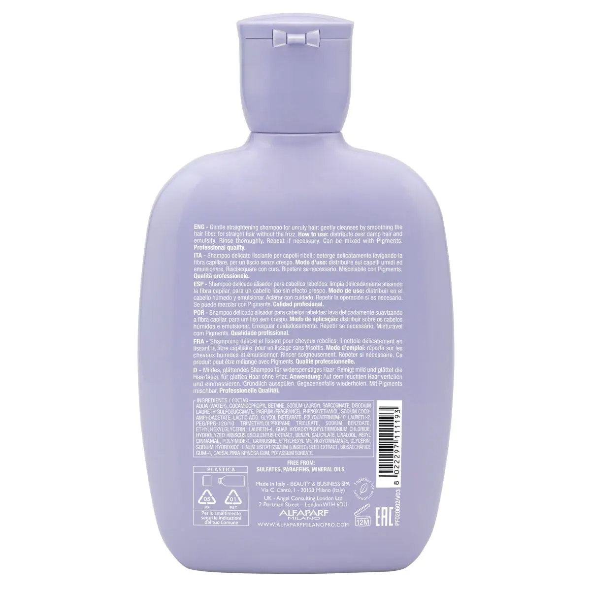 Alfaparf Milano Semi Di Lino Smoothing Low Hair Shampoo, 250 ml