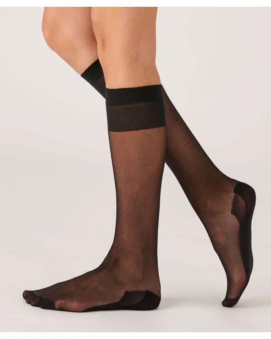 Lot de 4 paires de mi-bas mousse 20 deniers.