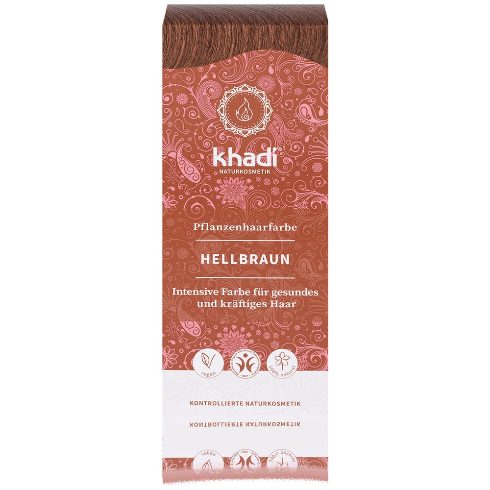 Khadi Pflanzenhaarfarbe Hellbraun 100 g