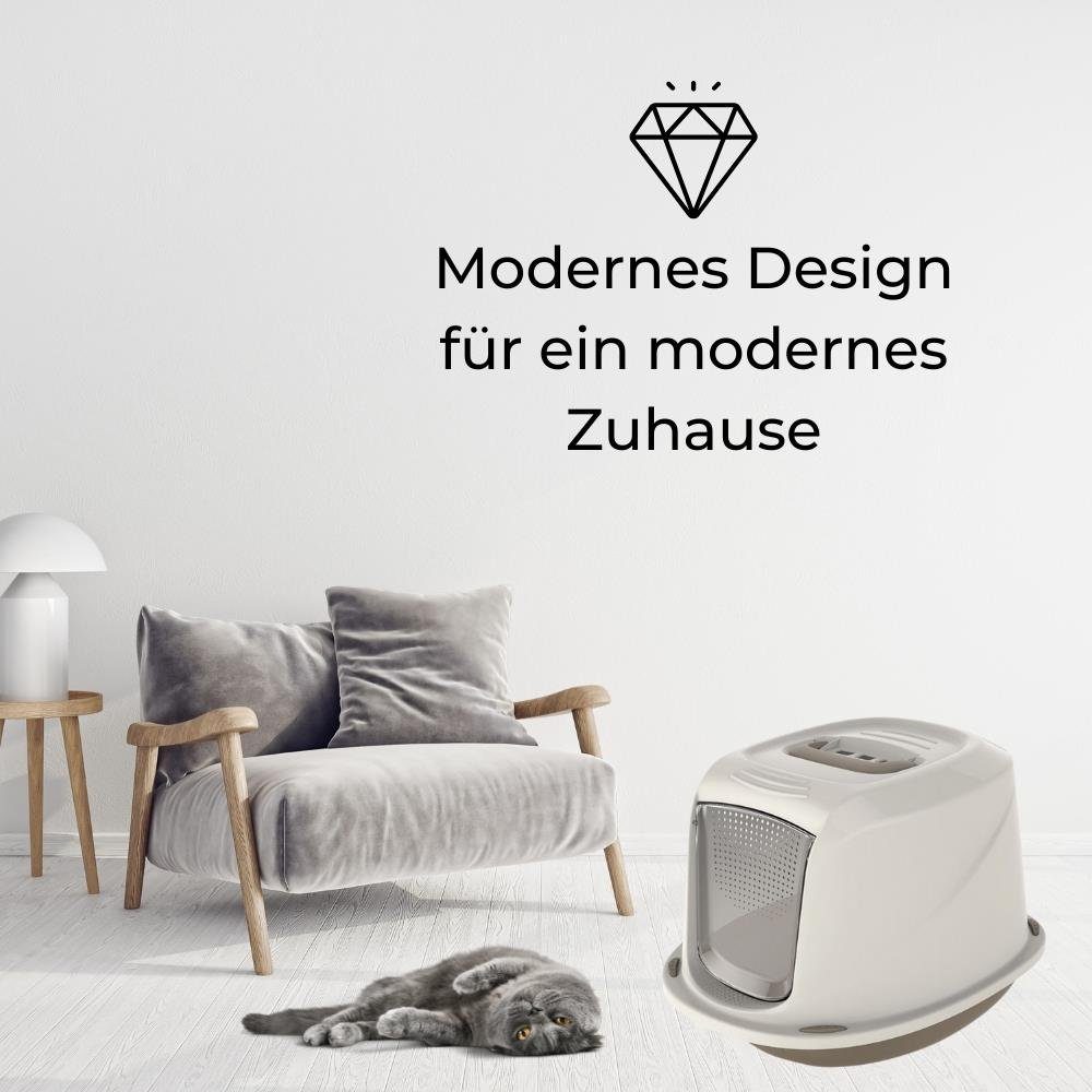 GarPet Katzentoilette Katzenklo mit Deckel Aktivkohlefilter Katzentoilette Hauben Toilette
