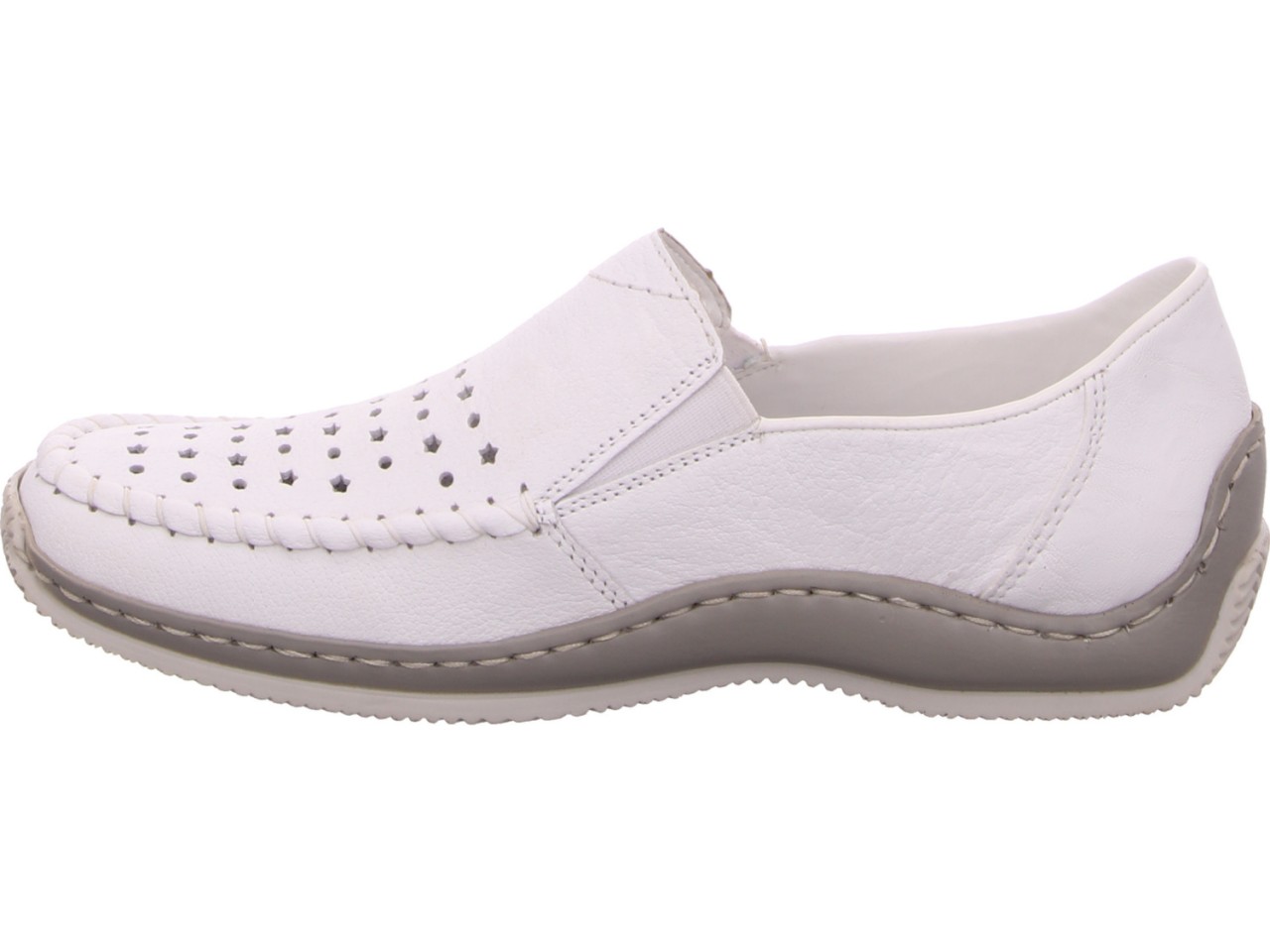 RIEKER Sportliche Slipper weiss