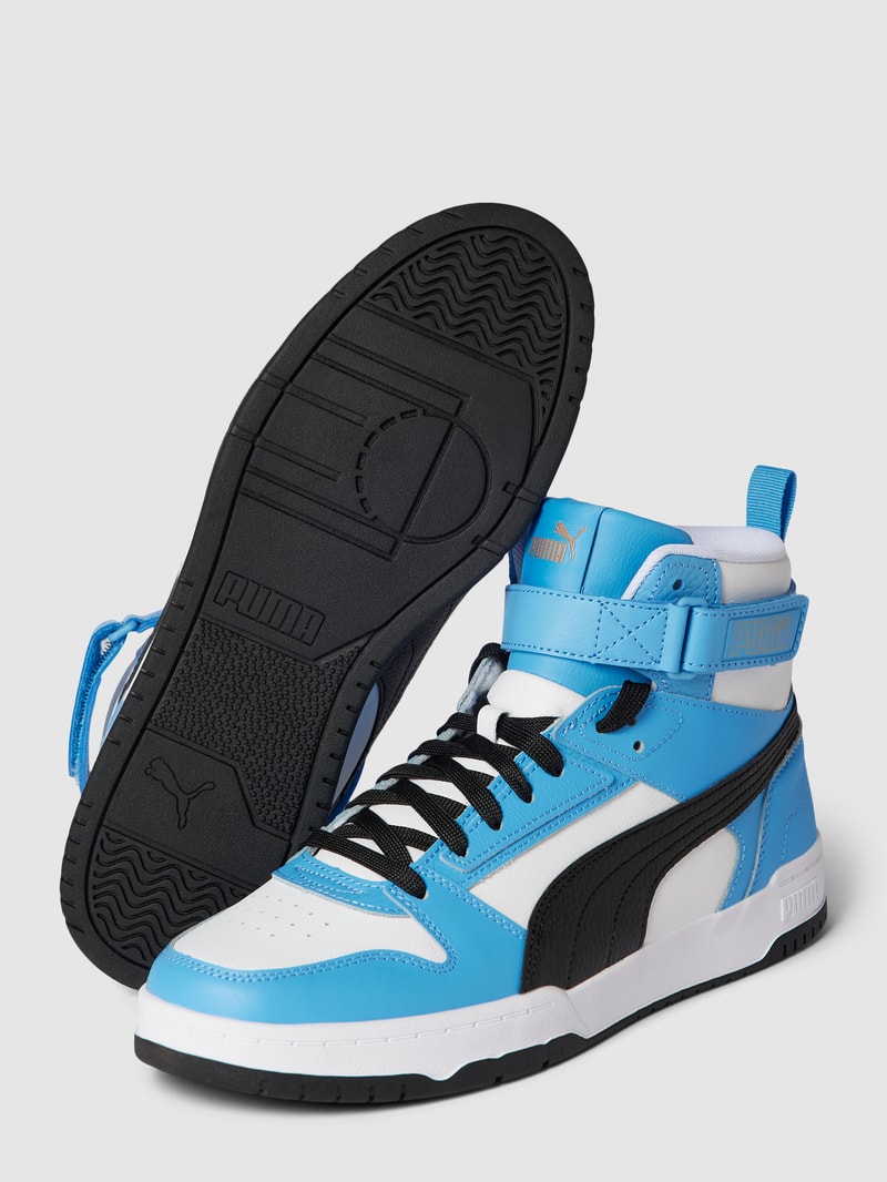 High Top Sneaker aus Leder-Mix Modell 'RBD Game' in hellblau