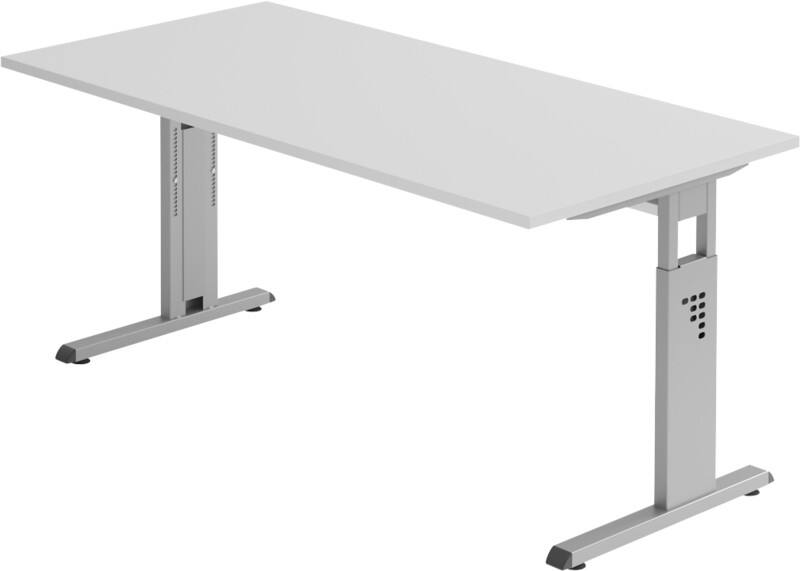 Hammerbacher Matrix Höhenverstellbar Schreibtisch Rechteckig Aluminium, Holz, Kunststoff, Spanplatte C-Fuß 1.600 x 800 x 850 mm