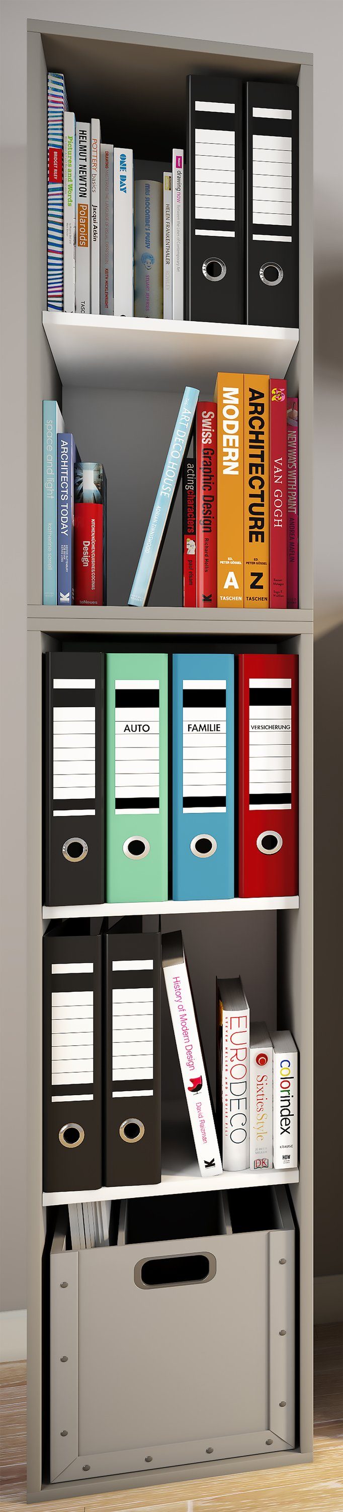 VCM Aktenregal Holz Büro Regal Bücher Ordner Aktenregal Lona l 5f, 1-tlg.