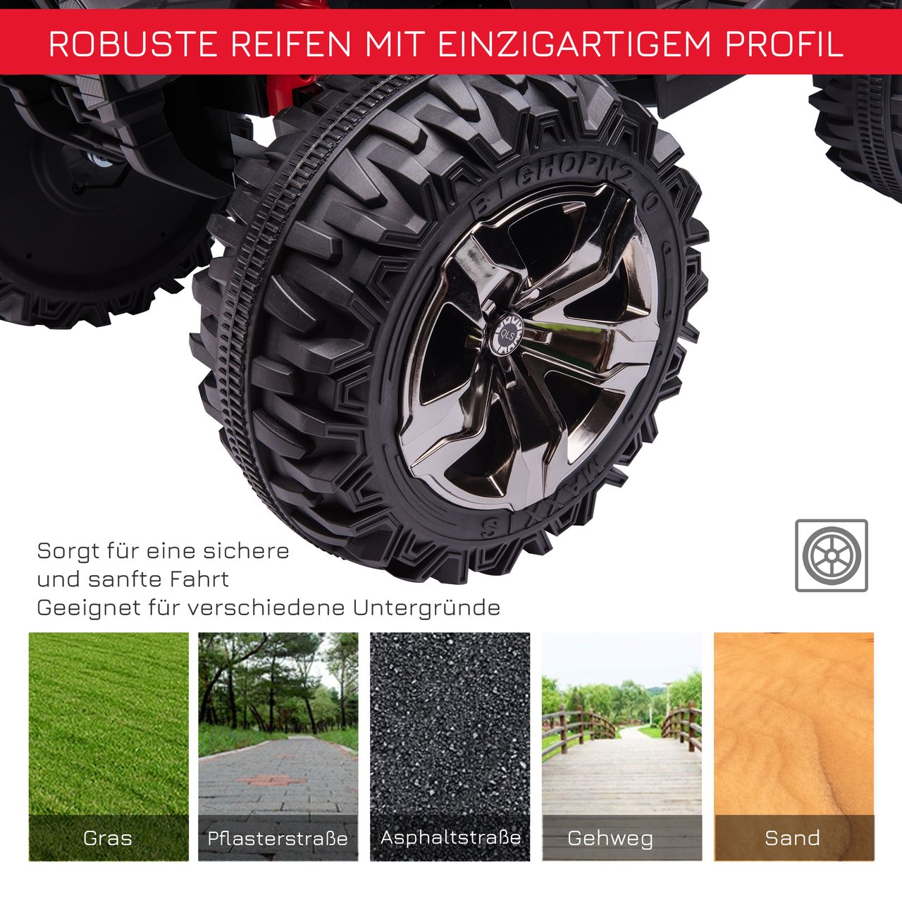 HOMCOM Elektro-Quad Kinderquad mit Scheinwerfer Kindermotorrad mit USB-Anschluss