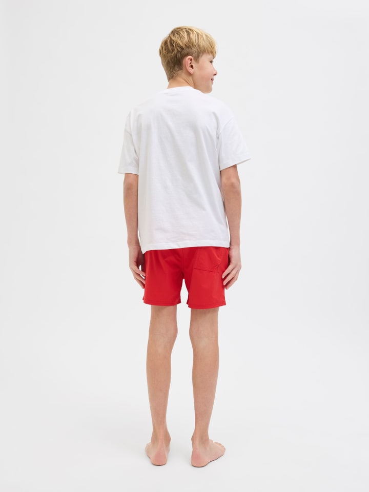 JACK & JONES Junior Badeshorts  JPSTMAUI JJSWIM DOUBLE LOGO JNR in true red günstig kaufen