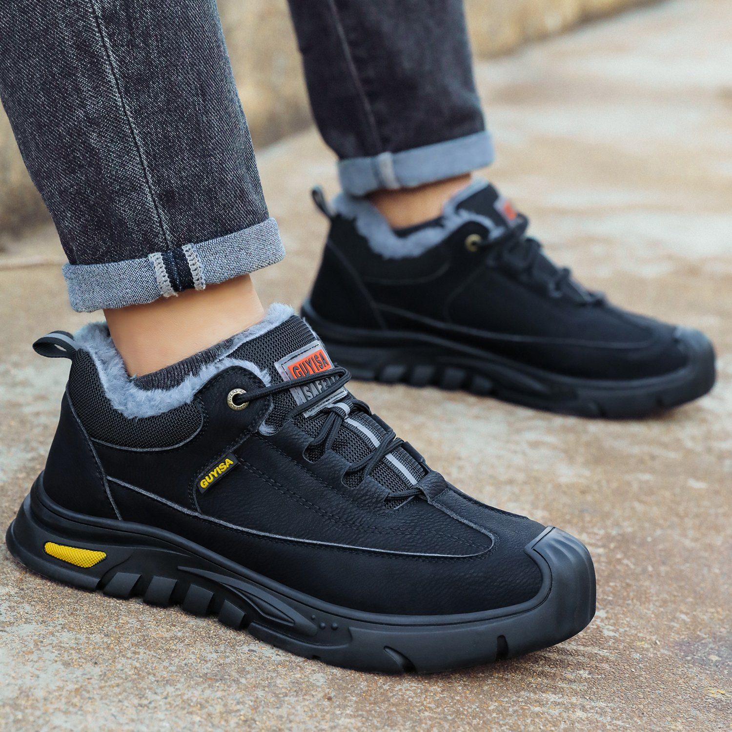 Daisred Herren Sicherheitsschuhe Wasserdichte Schutzschuhe Arbeitsschuh