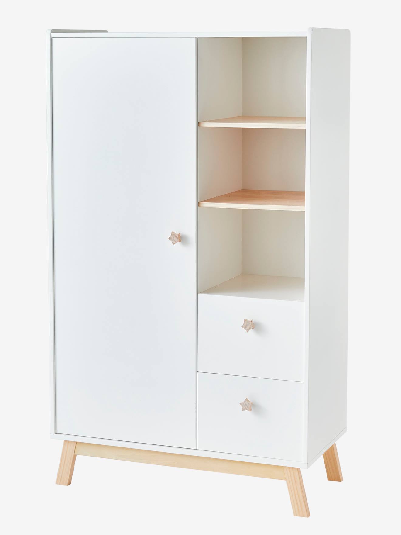 Vertbaudet Kinderzimmer Schrank GROßER BÄR - weiß/natur