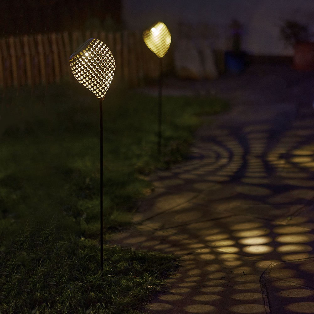 Weles AMARE Solar-LED-Dekostecker 2er Set Kupfer Kelch schräg
