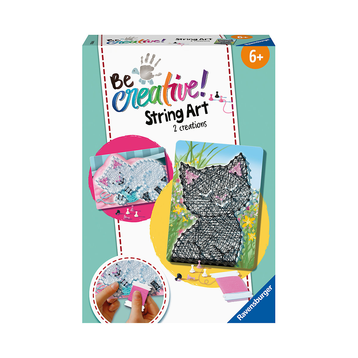 Ravensburger 18246 String it Cats – Kreative Fadenbilder mit süßen Kätzchen, für Kinder ab 7 Jahren