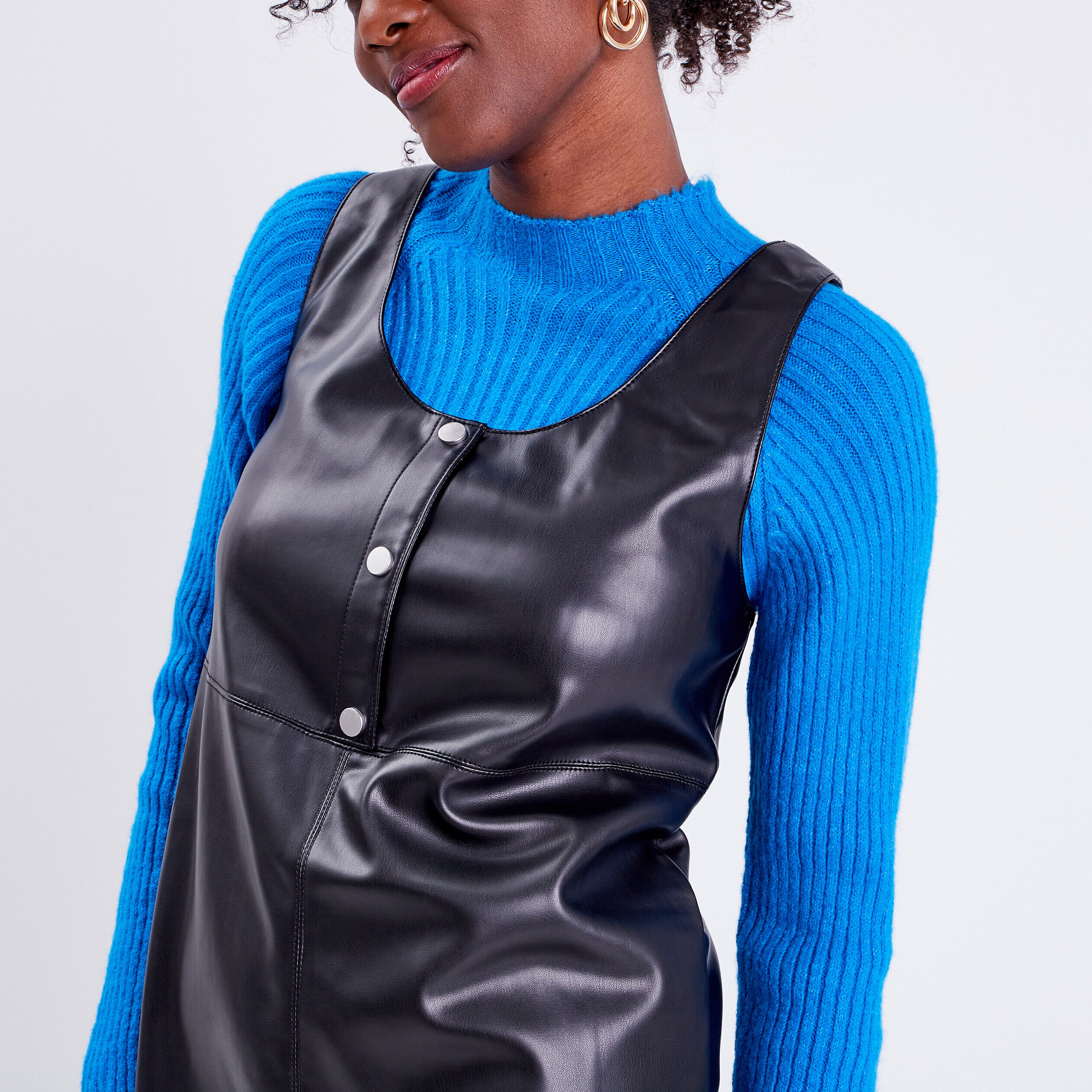 Robe trapèze bretelles larges noir femme | Cache Cache