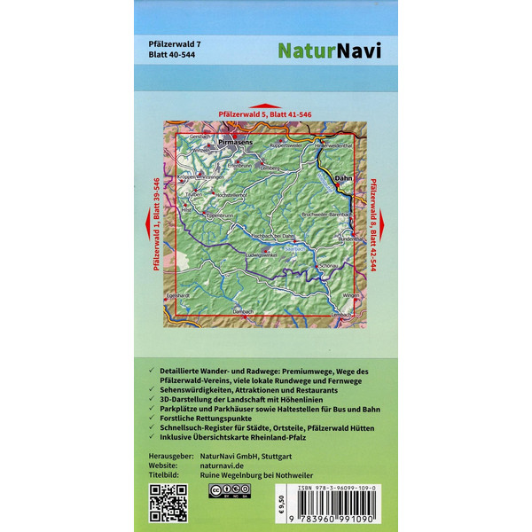 Pfälzerwald 7. Blatt 40-544, 1 : 25 000 - Wanderkarte