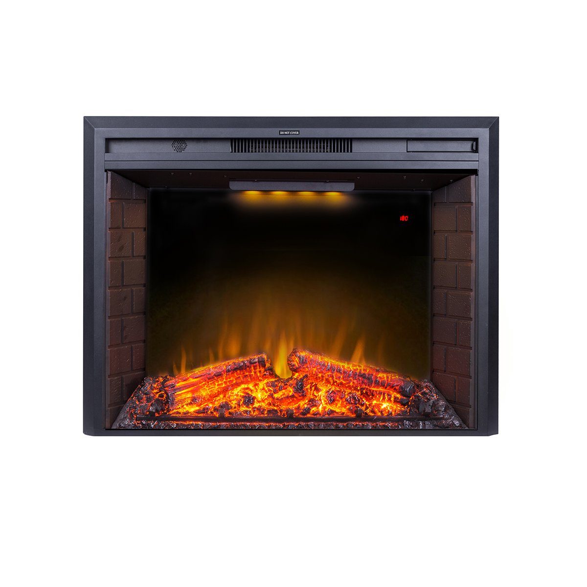 Kaminlicht Elektrokamin Zhora 33 Elektrokamin Wandkamin elektrisch mit Heizung, Einbaukamin, Elektrischer Kamin mit Fernbedienung, Timer, 3D Flammenspiel, LED Feuer