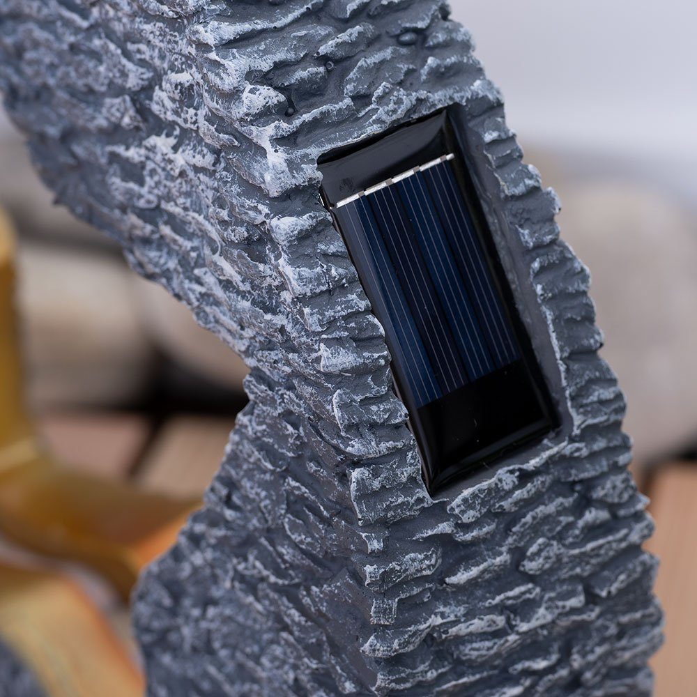 etc-shop Gartenleuchte, LED-Leuchtmittel fest verbaut, Warmweiß, Solarleuchte Gartendeko für Außen Tischdeko Solarleuchte goldfarben