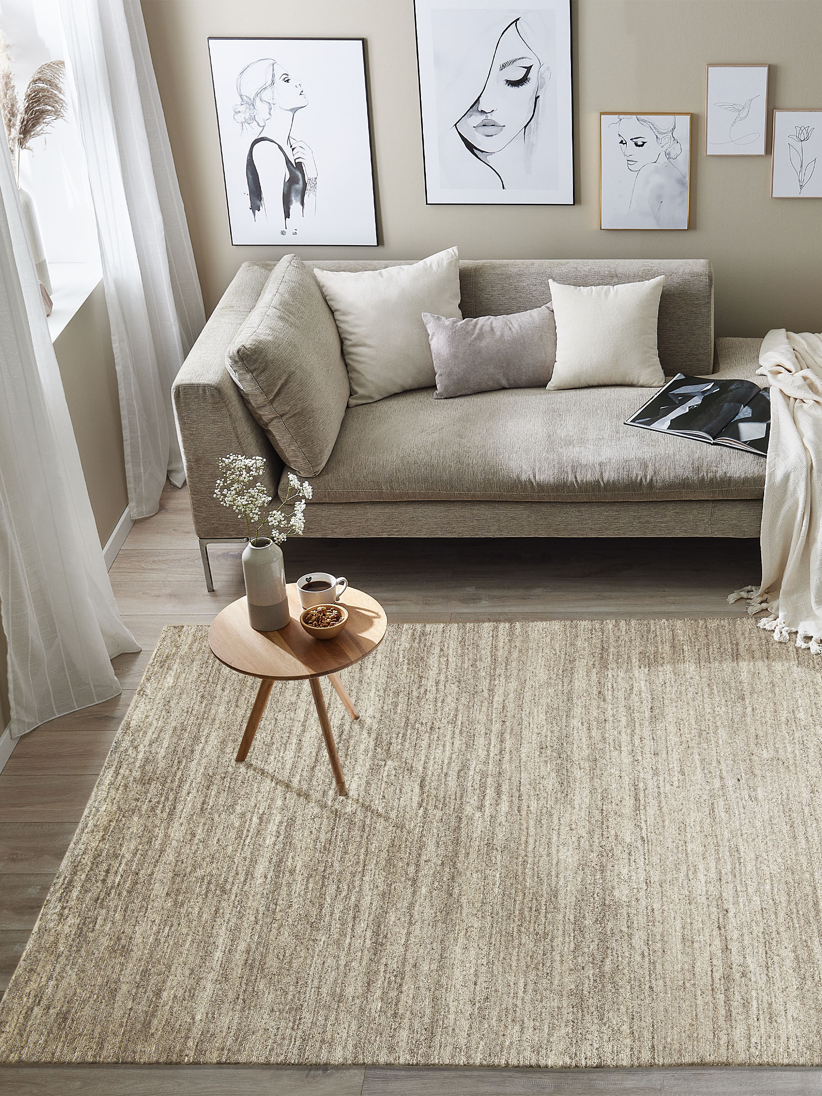 Samnapur Woll-Teppich, Stone Grey