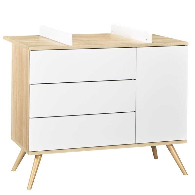Commode 1 porte et 3 tiroirs Seventies