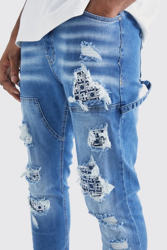 Tall Skinny Stretch Jeans mit Rissen