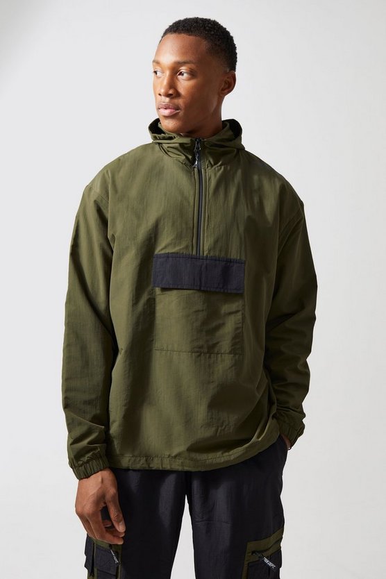 Active Oversize Regenjacke aus mattem Nylon