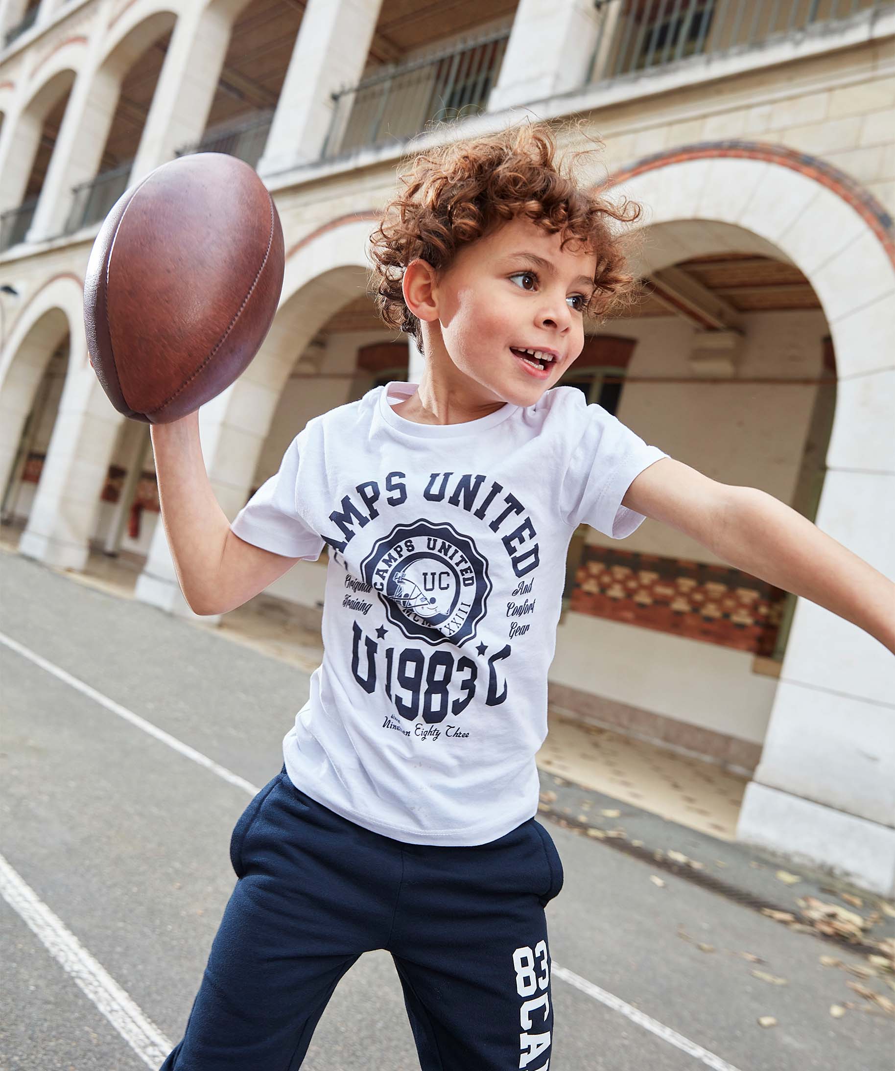 Tee-shirt Garçon avec inscription XXL sur le buste - Camps ... blanc | GEMO