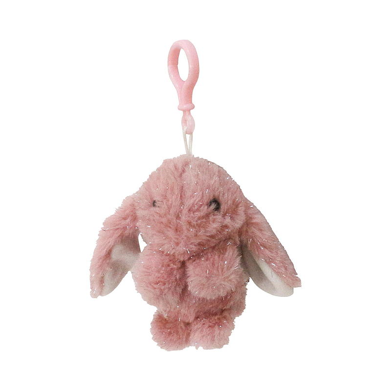 FunToys Kanin mini m/klips mørk rosa