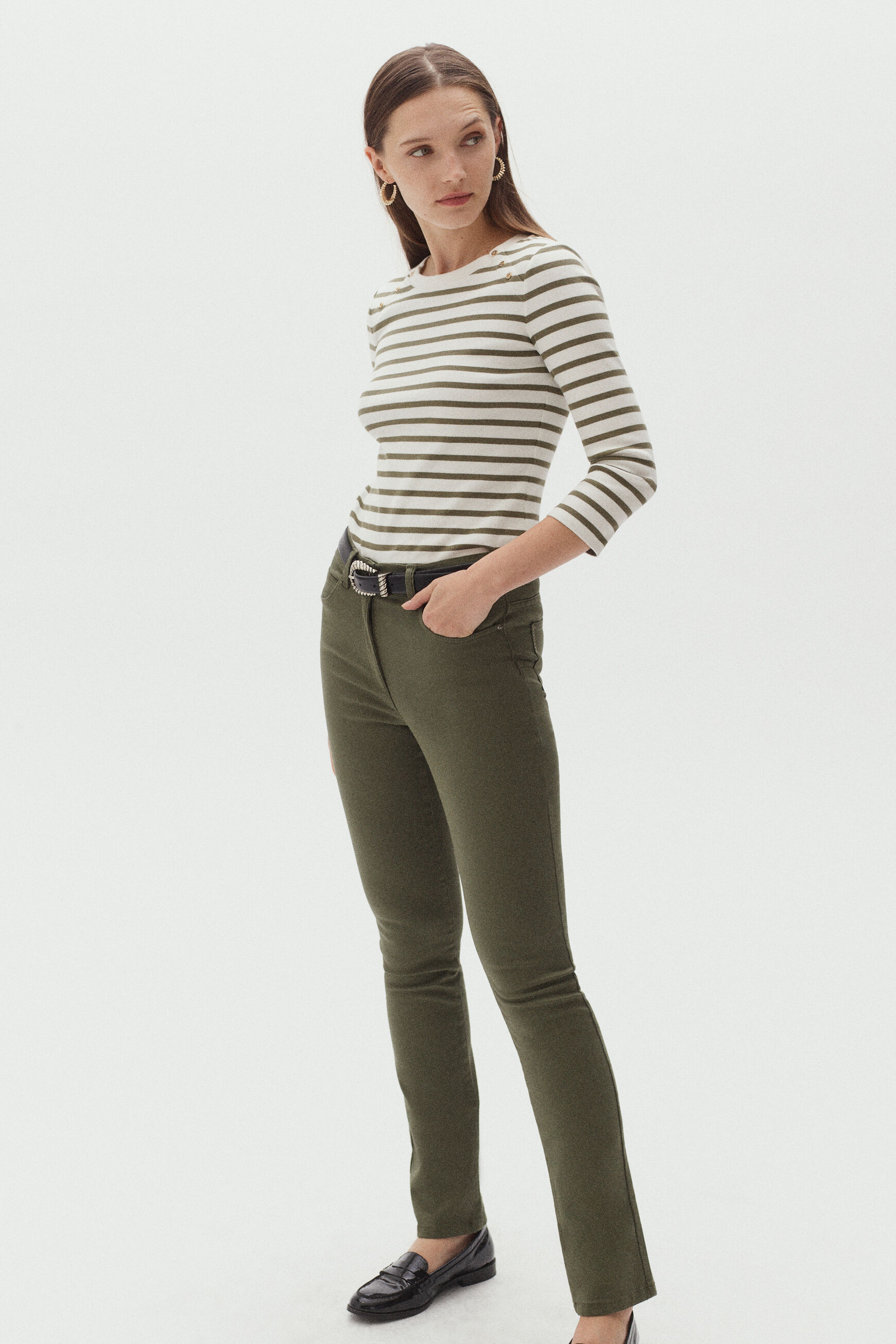 pantalon chicago vert kaki femme