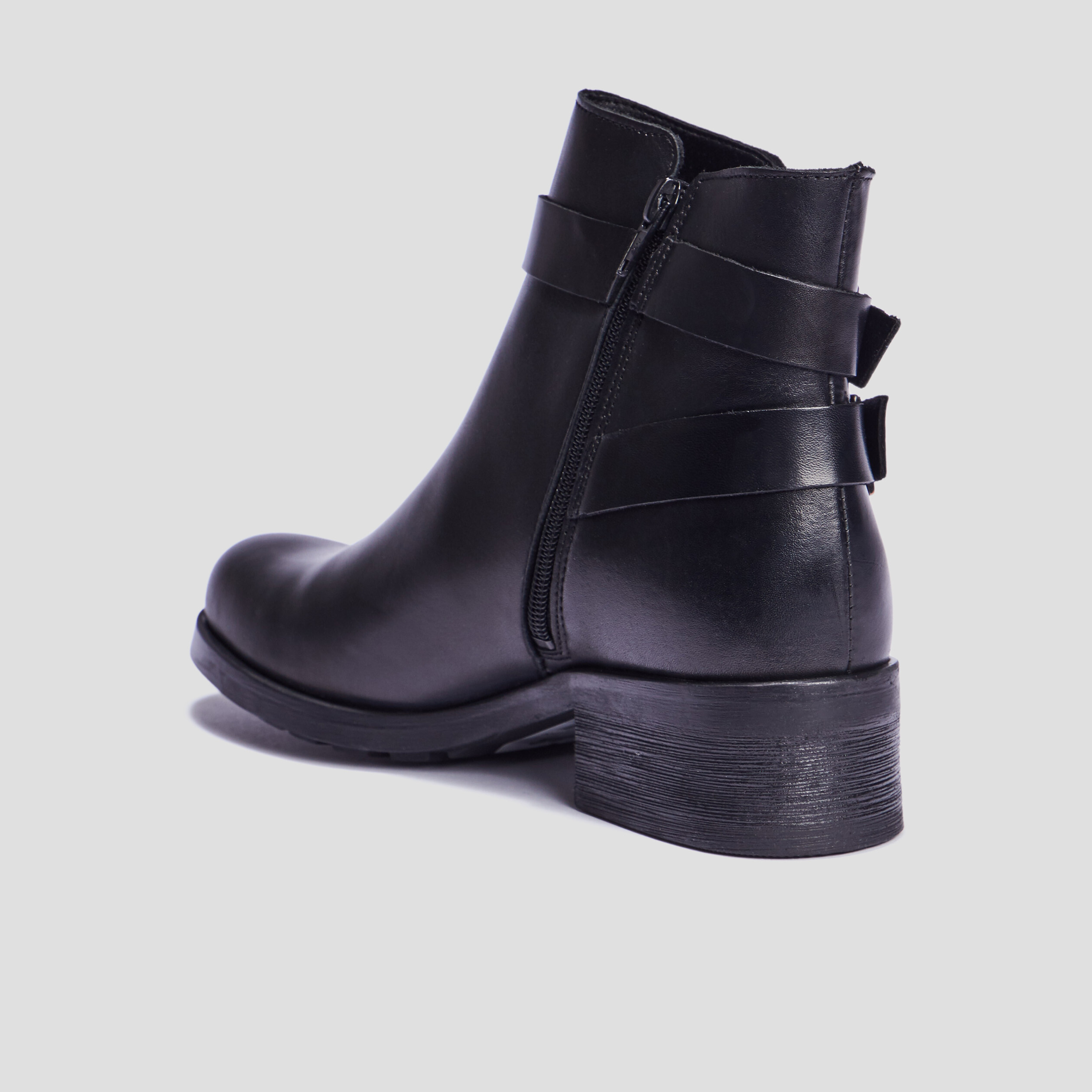 Bottines en cuir noir femme | La Halle