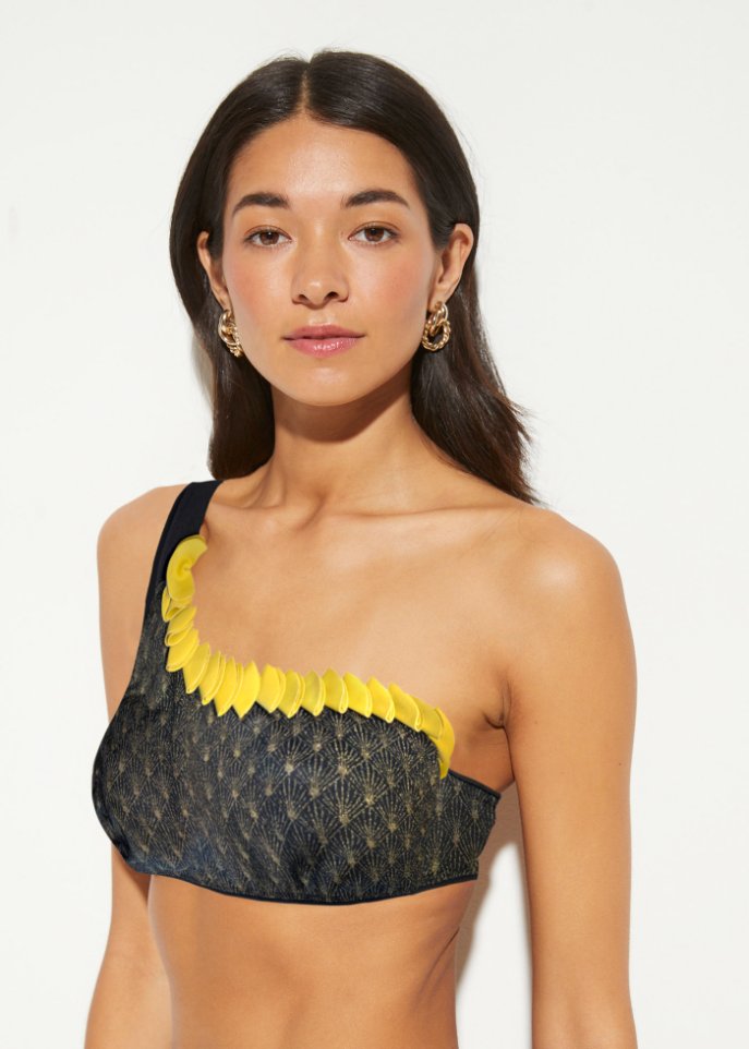 Exklusiver One shoulder Bustier Bikini (2-tlg.Set) aus recyceltem Polyamid